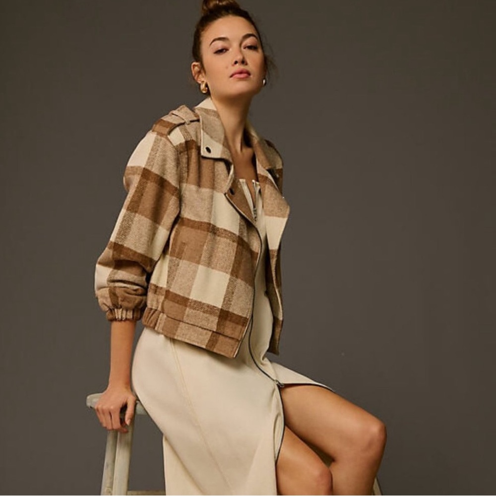 Anthropologie - Dolan plaid moto jacket